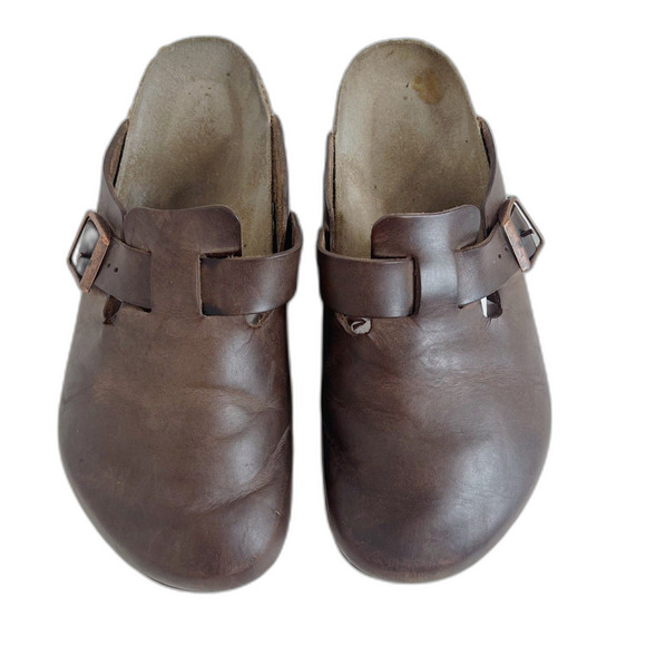 SOLD Birkenstock Boston Brown Leather Mules Women's Size 10 - Picture 8 of 8